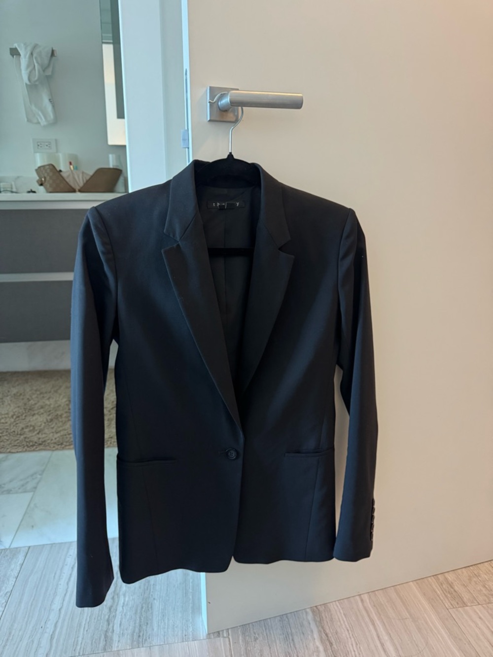 Theory Classic Black Single-Button Blazer